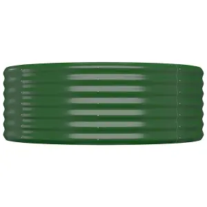 Berkfield Garden Planter Powder-coated Steel 322x100x36 cm Green