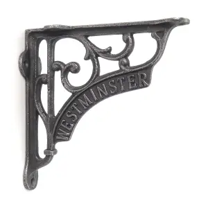 Pair of Antique Cast Iron London Westminster Shelf Brackets - 150mm x 150mm