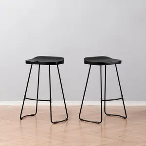 Gallitzin Solid Wood Kitchen Counter Bar Stool (Set of 2) Black / Counter Stool (68.5cm Seat Height)