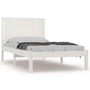 Berkfield Bed Frame White Solid Wood Pine 100x200 cm