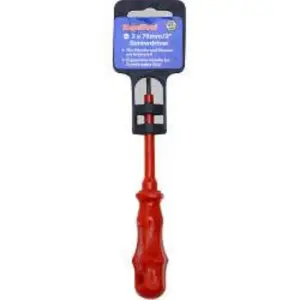 SupaTool Slotted Insulated Screwdriver Red (75mm)