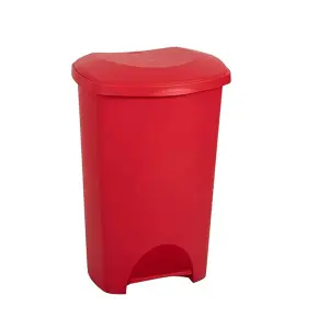 2x Red 50 Litre Strong Plastic Hard Wearing Coloured Recycling Bins Complete With Lids