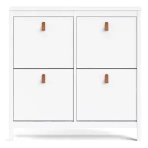 Barcelona Shoe cabinet 4 compartments in White