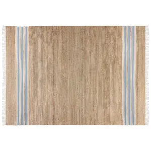 Jute Area Rug 160 x 230 cm Beige and Light Blue MIRZA