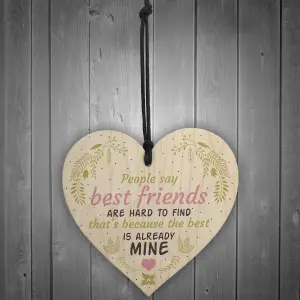 Red Ocean Best Friends Hard To Find Wooden Hanging Heart Friendship Plaque Birthday Thank You Gift