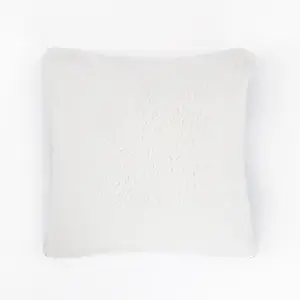 Cable Knit Cushion Covers Sherpa Pillow Cases 2 Pack, 45 x 45cm - Cream