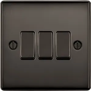 BG Black Nickel 20A 2 way 3 gang Light Switch