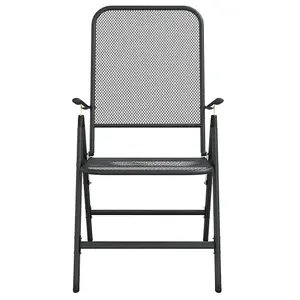 Berkfield Folding Garden Chairs 4 pcs Expanded Metal Mesh Anthracite