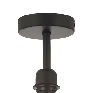 Traditional Matt Black Ceiling Light Fitting for Industrial Style Light Bulbs