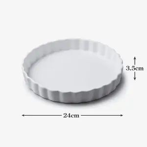 WM Bartleet & Sons Porcelain Round Flan Dish, 24cm