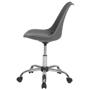 Desk Chair Faux Leather Grey DAKOTA