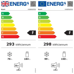 Bosch KIN85NSF0G Serie 2 50:50 Integrated Frost free Fridge freezer - White