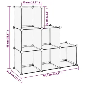 Storage Cube Organiser with 6 Cubes Black PP