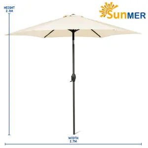 SUNMER 2.7M Parasol with Crank Mechanism - Ivory