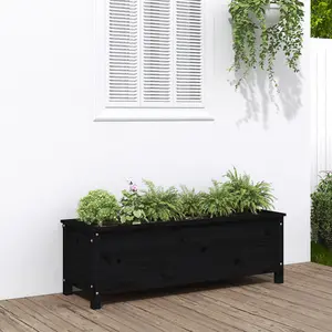 Berkfield Garden Raised Bed Black 119.5x40x39 cm Solid Wood Pine