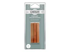 Liberon Shellac Filler Sticks Light - 3 Pack for Effective Wood Repair and Finishing