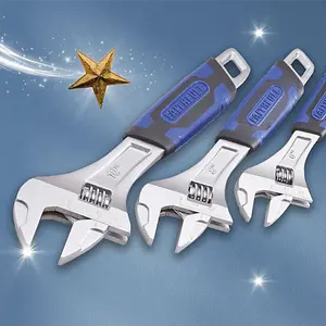 Faithfull Matt Chrome Adjustable Spanner Set (3 Pieces) - XMS23ASPAN3