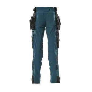 Mascot Advanced Trousers with Holster Pockets and Stretch - Dark Petroleum   (35.5) (Leg Length - Regular)