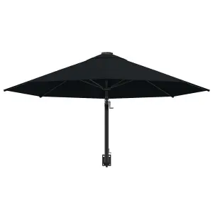 Berkfield Wall-Mounted Parasol with Metal Pole 300 cm Black