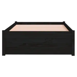 Berkfield Bed Frame Black Solid Wood 75x190 cm Small Single