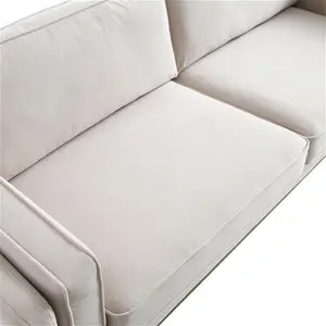 Dipley Champagne Velvet Sofa, 3-Seater - Daals - Sofas