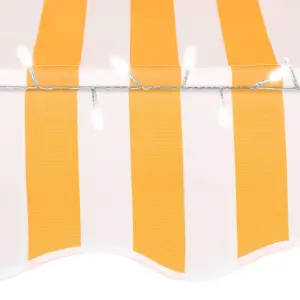 Berkfield Manual Retractable Awning with LED 300 cm White and Orange