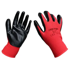 Dekton 12 Pack Ultra Grip Nitrile Coated Working Gloves Size 9/L Cat11, En388