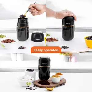 GEEPAS 1.5L Filter Coffee Machine & Coffee Grinder 80g Capacity Combo Set, Black