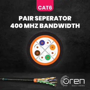 Oren CAT6 Outdoor Ethernet Cable 100M - Direct Burial - 23 AWG Pure Copper Wire - 400 MHz Bandwidth UTP, LAN Network Cable