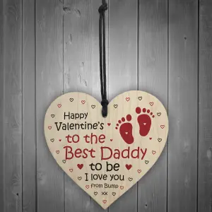 Valentines Gift For Best Daddy To Be Wooden Heart Bump Gifts Daddy Love Gift