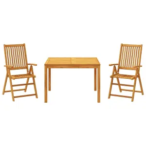 3 Piece Garden Dining Set Solid Wood Acacia