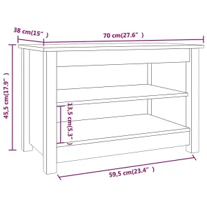 Shoe Bench White 70x38x45.5 cm Solid Wood Pine