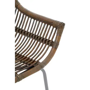 Interiors by Premier Grey Wash Natural Rattan Chair, Rustless Rattan Chair, Easy Cleaning Rattan Armchair