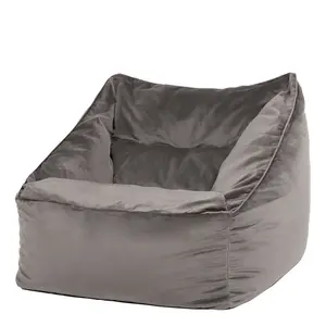 icon Natalia Velvet Armchair Bean Bag Charcoal Grey Giant Bean Bag Chair