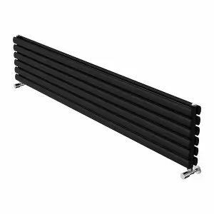 Right Radiators 1800x354 mm Horizontal Vertical Oval Column Radiator Double Panel Rads Black