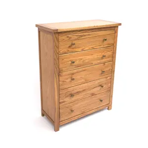 Trivento 5 Drawer Chest of Drawers Brass Knob