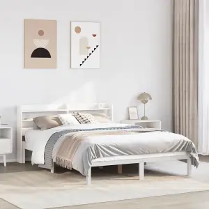 Berkfield Bed Frame without Mattress White 140x200 cm Solid Wood Pine