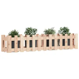 Berkfield Garden Raised Bed with Fence Design 150x30x30 cm Solid Wood Pine