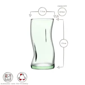 Pasabahce Aware Amorf Recycled Highball Glasses - 400ml - Green - Pack of 8