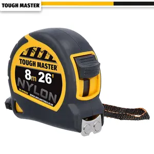 TOUGH MASTER Metal Tape Measure 8m long with Class II Accuracy Magnetised Rust-Proof Hook - Pack of 2