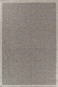 Modern Harper Greek Key Design Outdoor-Indoor Rugs Dark Grey 120x170 cm