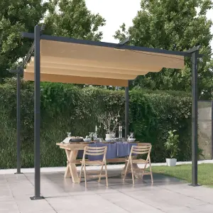 Berkfield Garden Gazebo with Retractable Roof 3x3 m Taupe