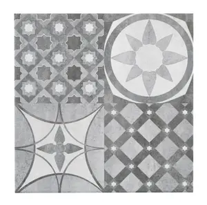 Lofthouse Grey Matt Patchwork Stone effect Ceramic Indoor Wall & floor Tile, Pack of 9, (L)333mm (W)333mm