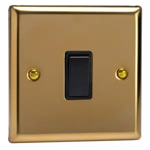 Varilight 1-Gang 10A Intermediate Rocker Switch Polished Brass