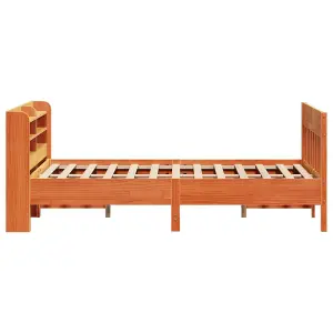 Berkfield Bed Frame without Mattress Wax Brown 150x200 cm King Size Solid Wood Pine