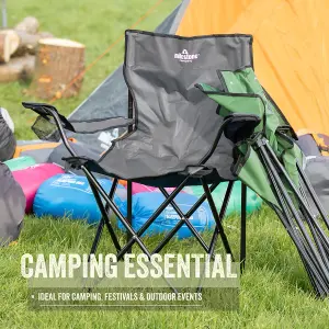 Milestone Camping Folding Camping Chair - Grey