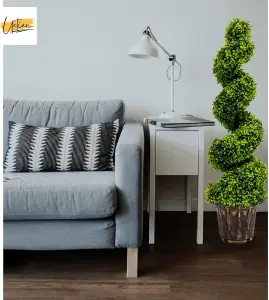 3ft Artificial Twisted Boxwood Spiral Topiary Plant Tree Indoor Outdoor Decor