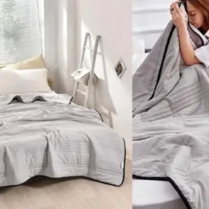 Grey XL Size Cooling Thin Summer Blanket