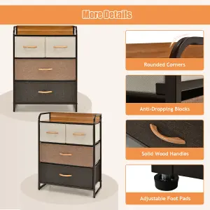 Costway Chest of Drawer with 4 Foldable Drawers Storage Tower