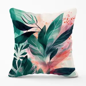 Green Feather leaves Tropical Cushions 45cm x 45cm